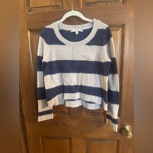 LC Lauren Conrad Striped Navy and Cream Sweater